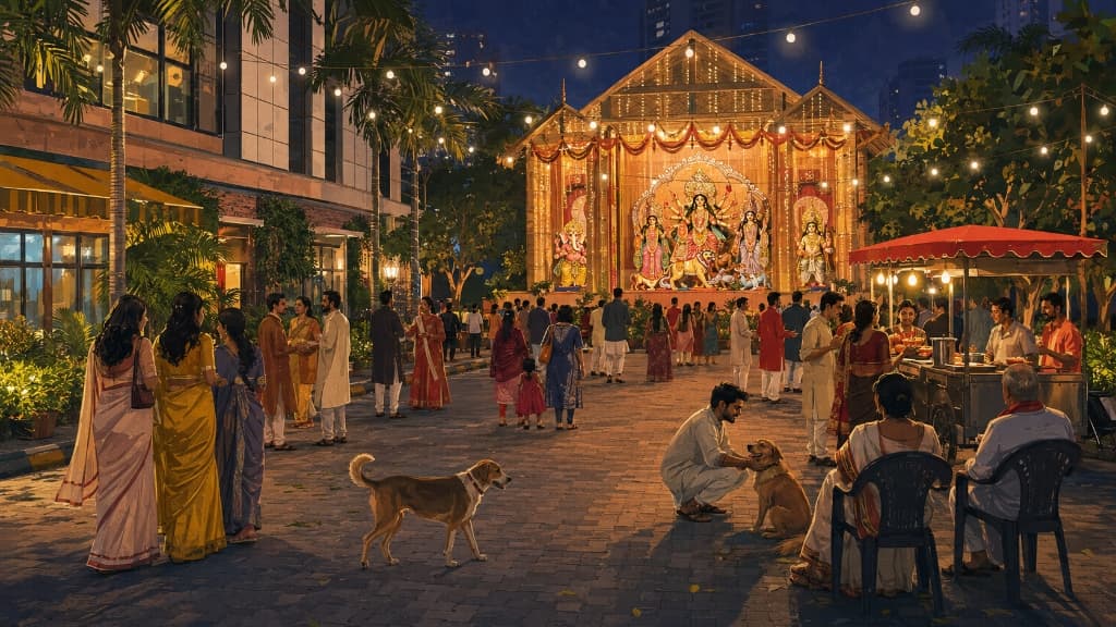 Pandal Scene Ambient Background
